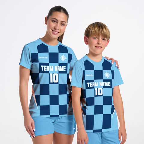 Flight Jersey Checkers - Sky Blue