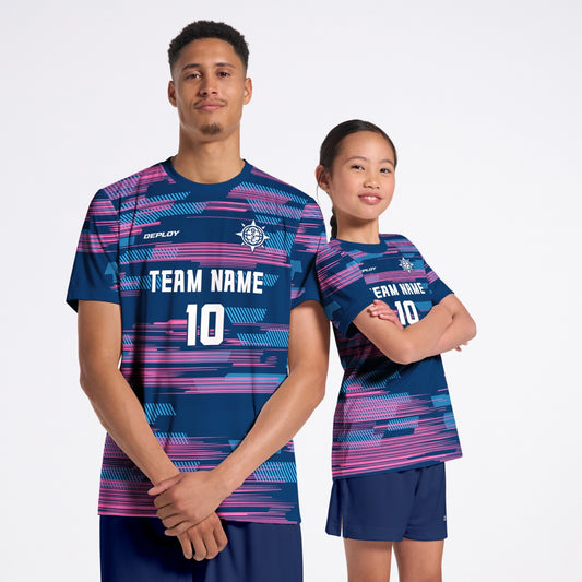 Flight Jersey Glitch - Navy & Pink