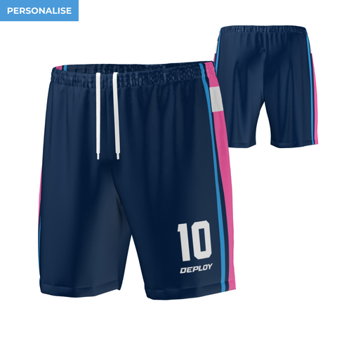 Oz Tag Shorts Stripes - Navy & Pink