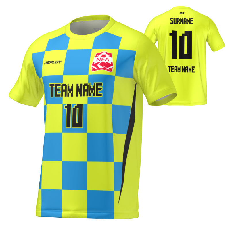Nepean FA - Flight Jersey Checkers - Neon Yellow