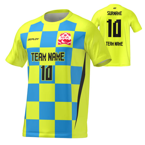 Nepean FA - Flight Jersey Checkers - Neon Yellow