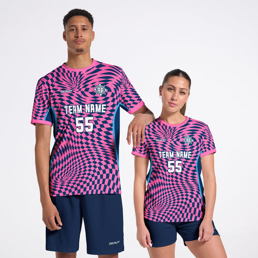 Flight Jersey Warped - Navy & Pink