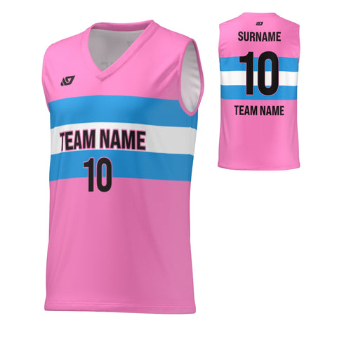 Basketball Jersey Horizontal Strips - Pink