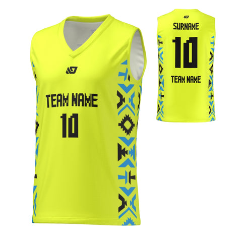 Basketball Jersey Aztec - Neon Yellow