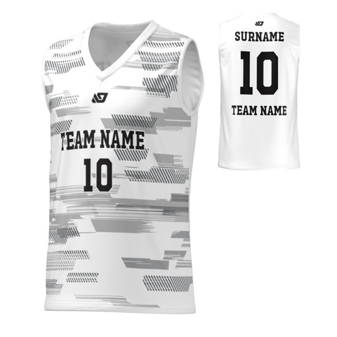 Basketball Jersey Glitch - White