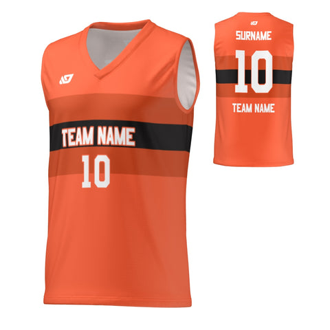Basketball Jersey Horizontal Strips - Orange