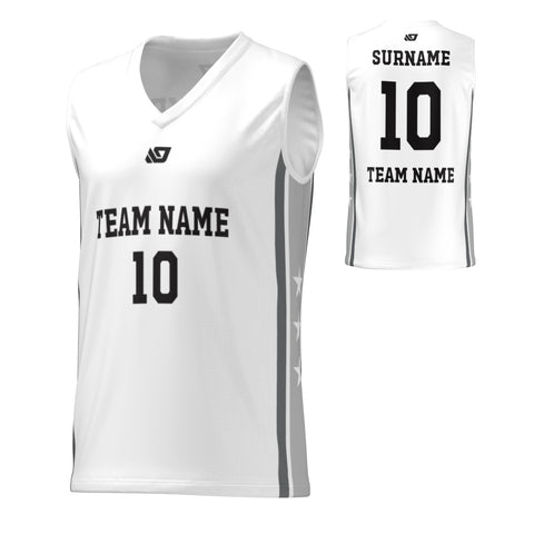 Basketball Jersey Stars - White