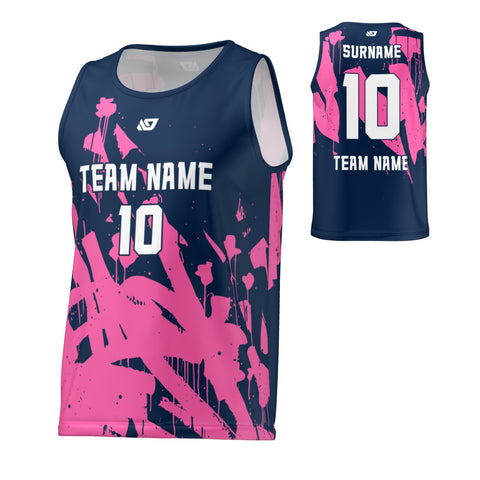 Flight Singlet Graffiti - Navy & Pink