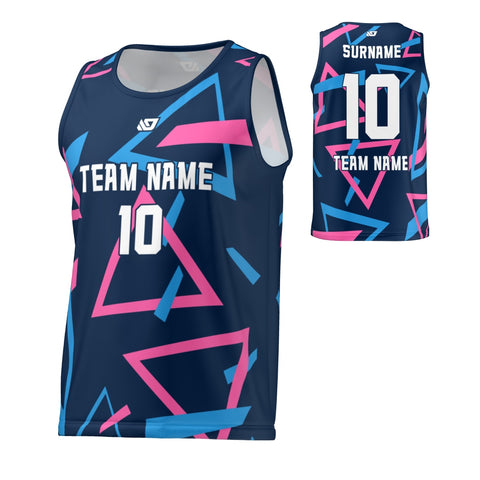 Flight Singlet Triangle - Navy & Pink