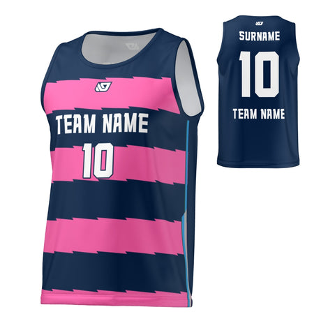 Flight Singlet Zag - Navy & Pink