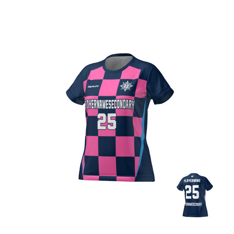 Flight Jersey Womens Checkers - Navy & Pink