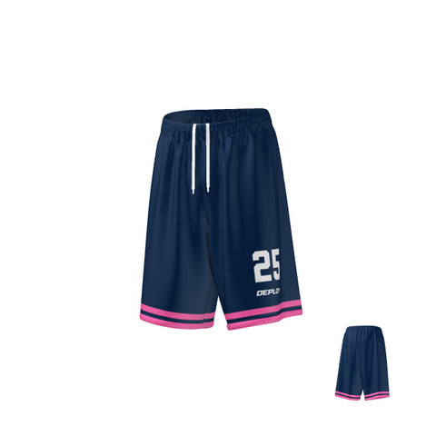 Basketball Shorts Hoops - Navy & Pink