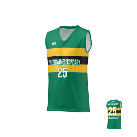 Basketball Jersey Horizontal Strips - Green