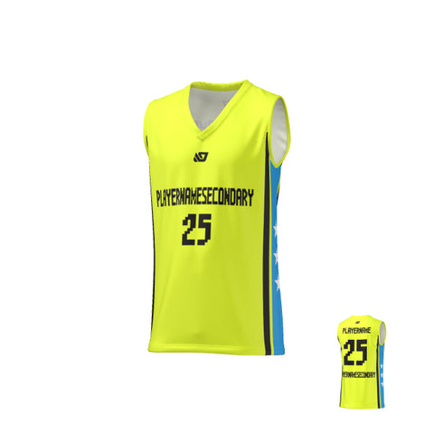 Basketball Jersey Stars - Neon Yellow