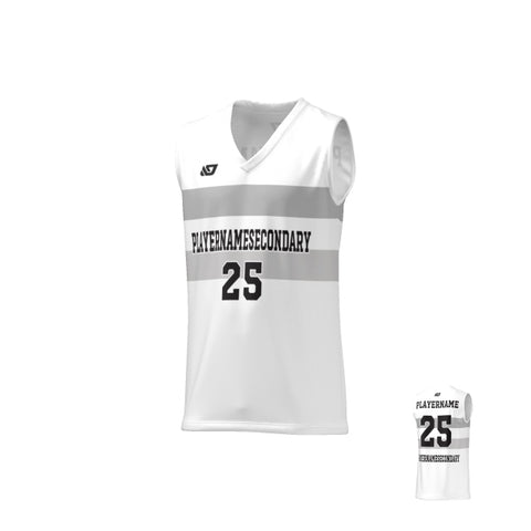 Basketball Jersey Horizontal Strips - White