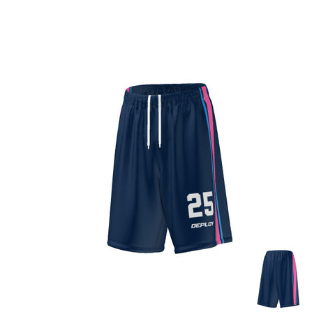 Basketball Shorts Stripes - Navy & Pink