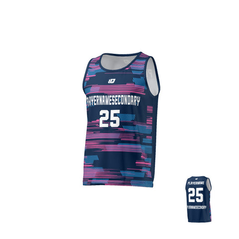 Flight Singlet Glitch - Navy & Pink