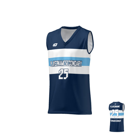 Basketball Jersey Horizontal Strips - Navy