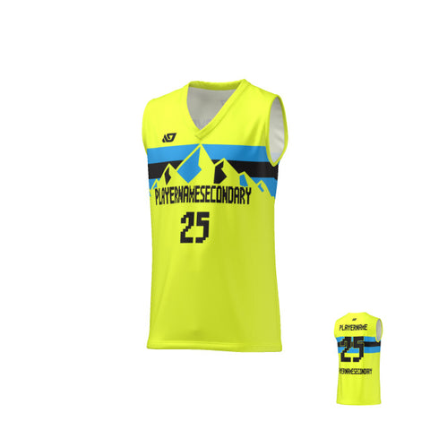 Basketball Jersey Mountains - Neon Yellow