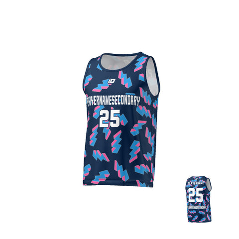 Flight Singlet 3D Lightning - Navy & Pink