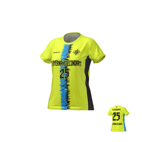 Flight Jersey Womens Static Stripe - Neon Yellow
